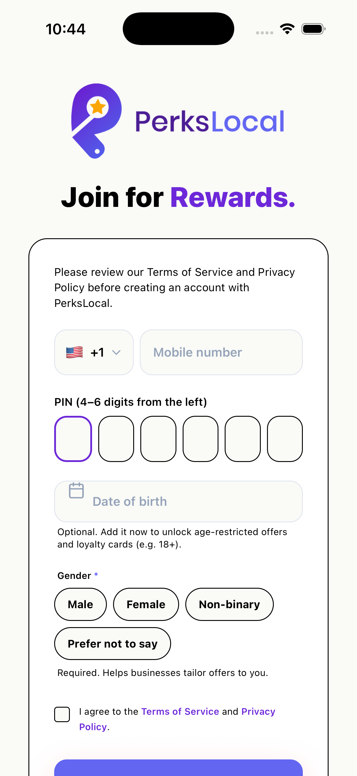 Joining PerksLocal